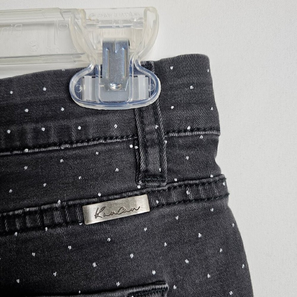 KANCAN Skinny Jeans size 9/28 BLACK w POLKA DOTS Preppy Mid Rise Pants Chic Cute - Picture 9 of 9